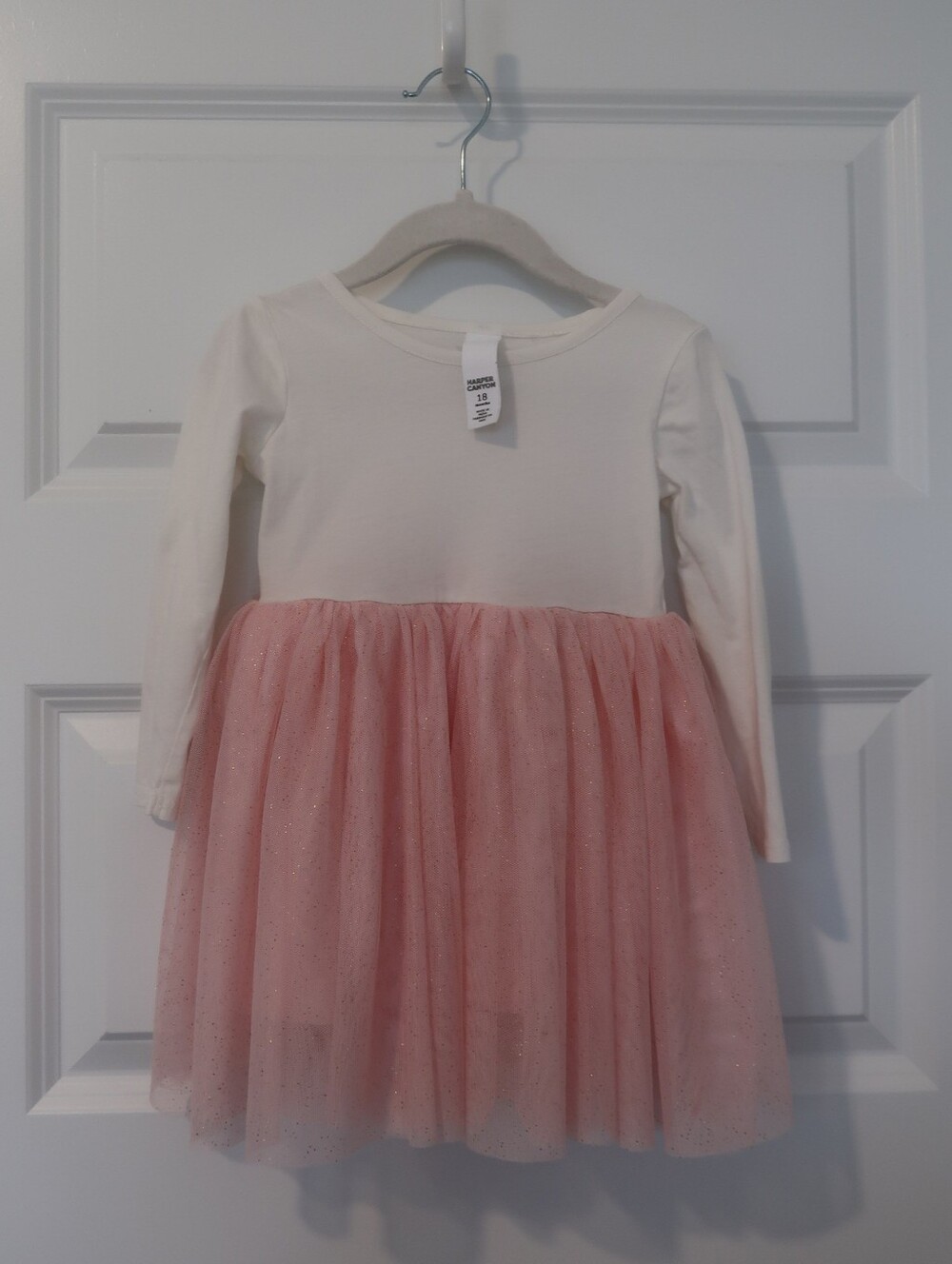 Harper Canyon Toddler Girl Tutu Dress Size 18 Months In White And Pink With Gold